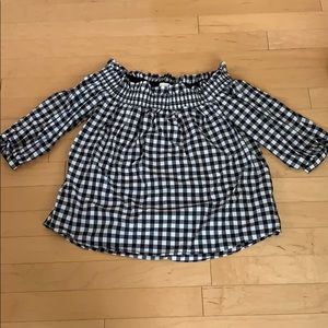 Kate Spade gingham off-shoulder top